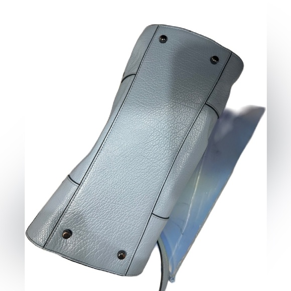 Excellent Coach 37779 Mercer24” Leather Satchel Crossbody Blue Retail not Outlet - Picture 5 of 11